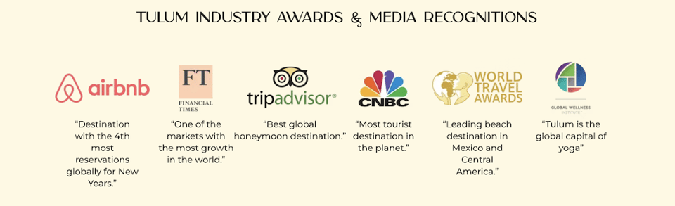 tulum industry awards and media recognitions